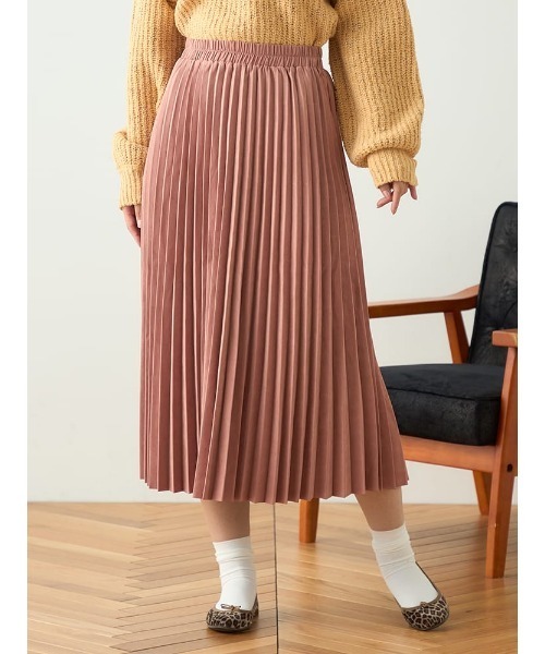 HARUYAMA(ハルヤマ)の「【WEB限定】ピーチアコーディオンプリーツスカート FURRY(スカート・レディース・ピンク/ブルー/チャコールグレー/ベージュ・F)」の5枚目の写真