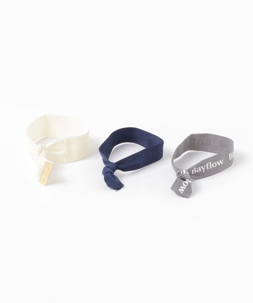 BAYFLOW（ベイフロー）の「ロゴベロアゴムセット（ヘアゴム・レディース・ホワイト/ブラック/グレー・FREE）」の3枚目の写真