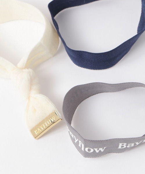 BAYFLOW（ベイフロー）の「ロゴベロアゴムセット（ヘアゴム・レディース・ホワイト/ブラック/グレー・FREE）」の6枚目の写真