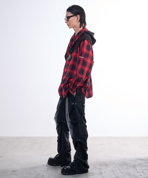 VI E DIT(ヴィエディット)の「Random tack sweat pants/ランダムタックスウェットパンツ(スウェットパンツ・メンズ・チャコールグレー/ブラック・1/2)」の9枚目の写真