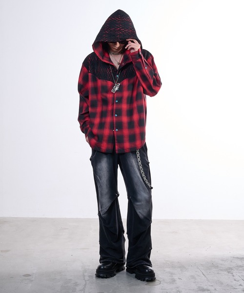 VI E DIT(ヴィエディット)の「Random tack sweat pants/ランダムタックスウェットパンツ(スウェットパンツ・メンズ・チャコールグレー/ブラック・1/2)」の5枚目の写真
