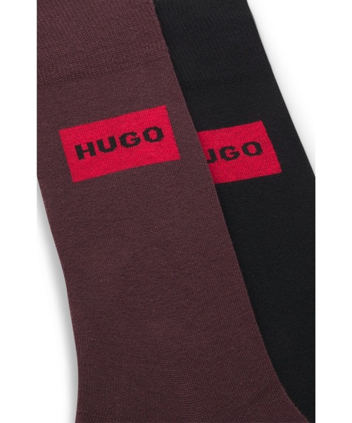 HUGO（ヒューゴ）の「ソックス2足セット レギュラーレングス ロゴラベル（ソックス/靴下・メンズ・ブルー/ブラウン・43-46/39-42）」の4枚目の写真