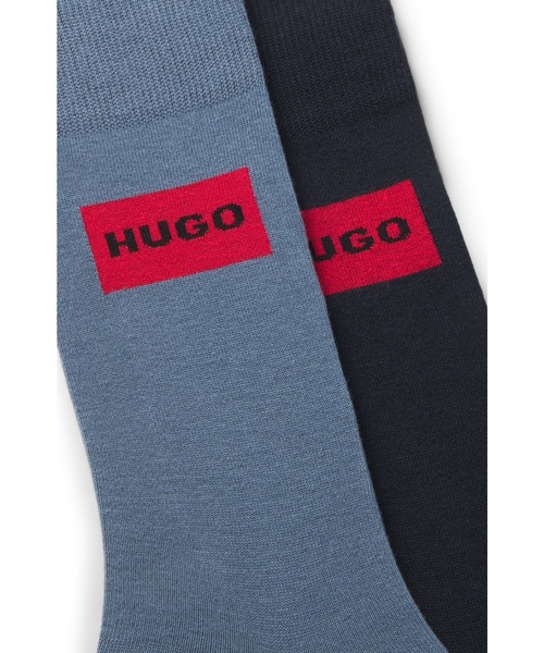 HUGO（ヒューゴ）の「ソックス2足セット レギュラーレングス ロゴラベル（ソックス/靴下・メンズ・ブルー/ブラウン・43-46/39-42）」の6枚目の写真
