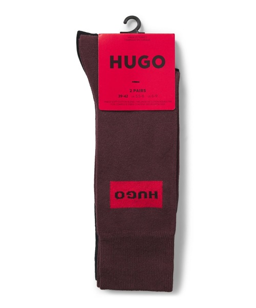HUGO（ヒューゴ）の「ソックス2足セット レギュラーレングス ロゴラベル（ソックス/靴下・メンズ・ブルー/ブラウン・43-46/39-42）」の3枚目の写真