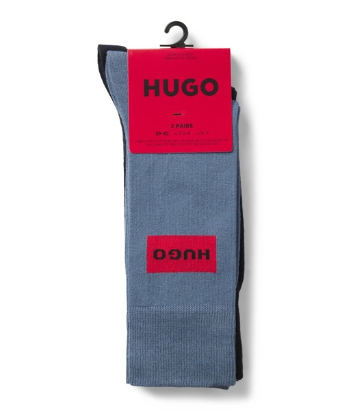 HUGO（ヒューゴ）の「ソックス2足セット レギュラーレングス ロゴラベル（ソックス/靴下・メンズ・ブルー/ブラウン・43-46/39-42）」の5枚目の写真