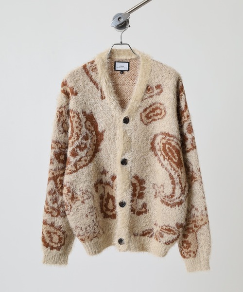 大きいサイズLL レオナール シルクウール カーディガン レオパード ペイズリー 大きいサイズLL レオナール シルクウール カーディガン レオパード