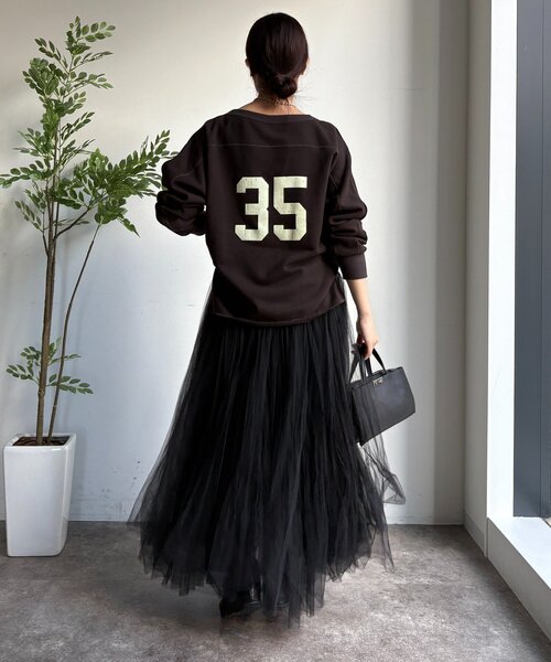 DouDou(ドゥドゥ)の「ダブルチュールスカート(スカート・レディース・グレー/ブラック/オフホワイト・FREE)」の17枚目の写真