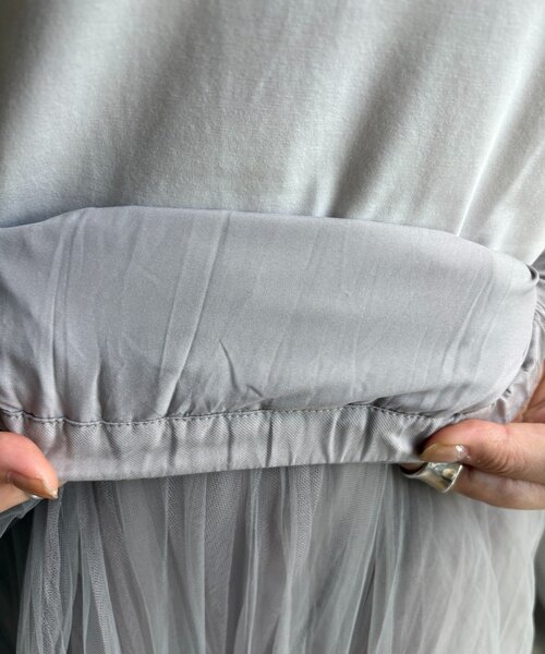 DouDou(ドゥドゥ)の「ダブルチュールスカート(スカート・レディース・グレー/ブラック・FREE)」の22枚目の写真