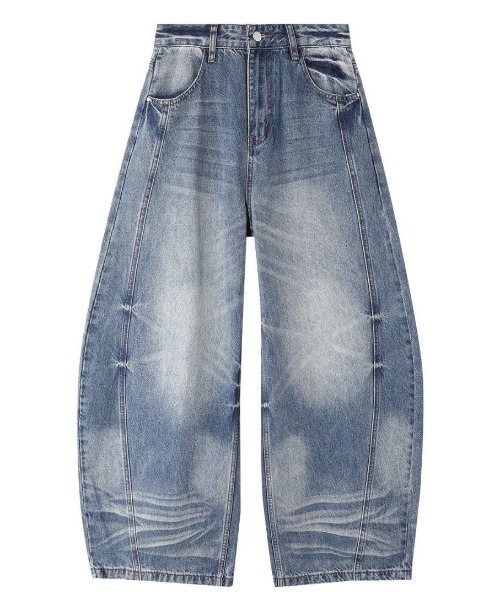 FreeZone(フリーゾーン)の「バルーンシルエットワイドデニムパンツ(デニムパンツ・メンズ・ブルー・M/S/L)」の2枚目の写真