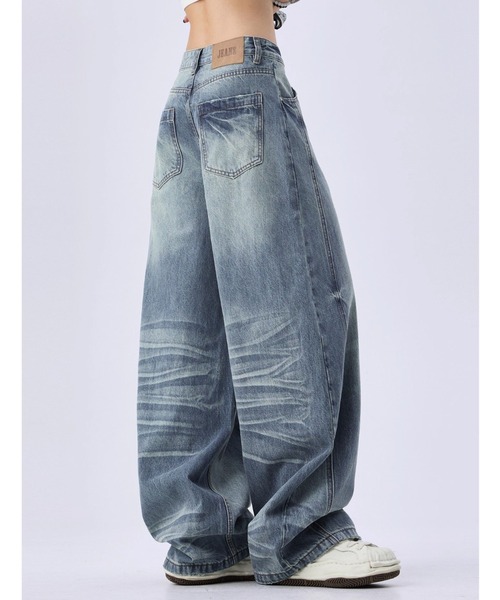 FreeZone(フリーゾーン)の「バルーンシルエットワイドデニムパンツ(デニムパンツ・メンズ・ブルー・M/S/L)」の12枚目の写真
