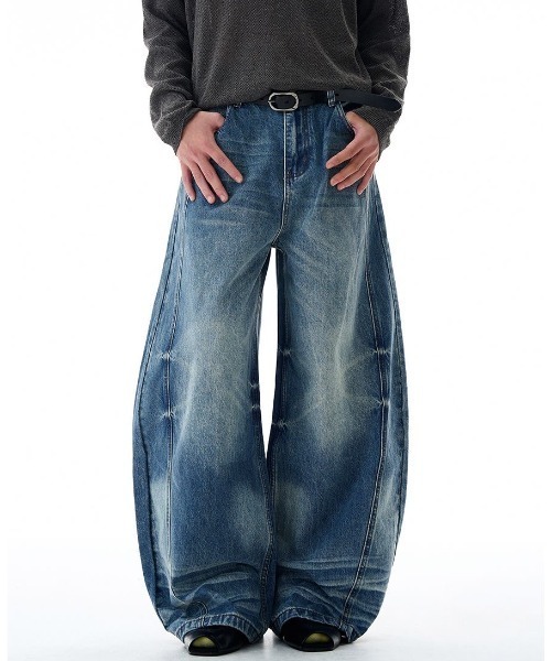 FreeZone(フリーゾーン)の「バルーンシルエットワイドデニムパンツ(デニムパンツ・メンズ・ブルー・M/S/L)」の19枚目の写真