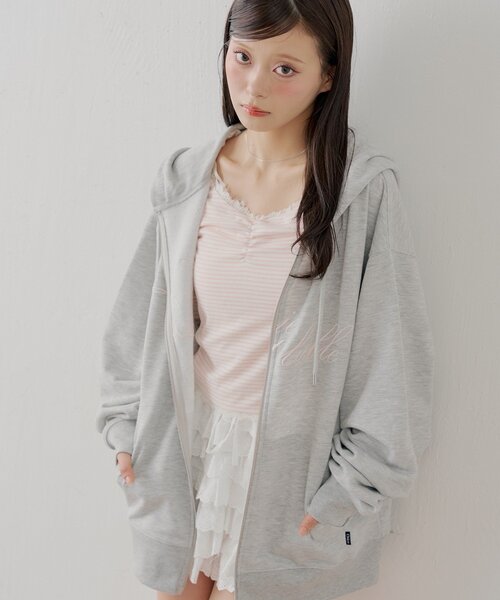 Chico（チコ）の「前後2wayレースギャザーロンT（Tシャツ/カットソー・レディース・ピンク/グレー/アイボリー/ブラック・FREE）」の11枚目の写真