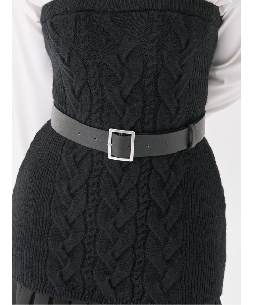 シャツドッキングプリーツニットミニワンピース（ワンピース）｜Darich