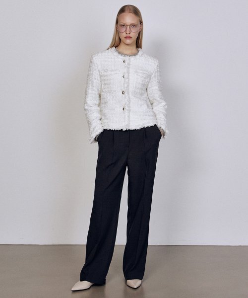 NICK&NICOLE(ニックアンドニコール)の「TRIMMING TWEED JACKET_IVORY(テーラードジャケット・レディース・その他・FREE)」の4枚目の写真