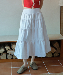TIERED LONG SKIRT IVORY