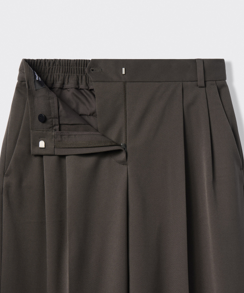 MUSINSA STANDARD WOMAN（ムシンサスタンダードウーマン）の「ウィメンズヘビーウェイト裏起毛ツーピンタックワイドバンディングスラックス[バンダイクブラウン]（スラックス・レディース・その他・34/32/30/31/25/26/27/28/29/24）」の3枚目の写真