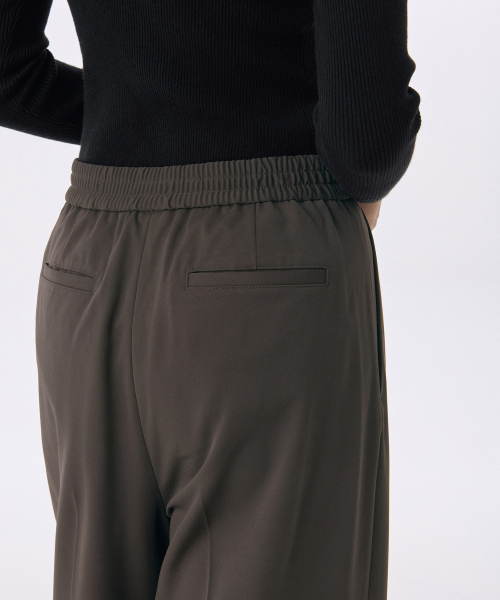 MUSINSA STANDARD WOMAN（ムシンサスタンダードウーマン）の「ウィメンズヘビーウェイト裏起毛ツーピンタックワイドバンディングスラックス[バンダイクブラウン]（スラックス・レディース・その他・34/32/30/31/25/26/27/28/29/24）」の2枚目の写真