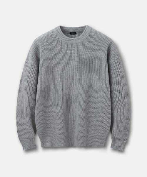 TAKEASY(テイクイージー)の「ラムスウールクルーネックオーバーニット(グレー)(ニット/セーター・メンズ・その他・MEDIUM/LARGE/SMALL)」の7枚目の写真
