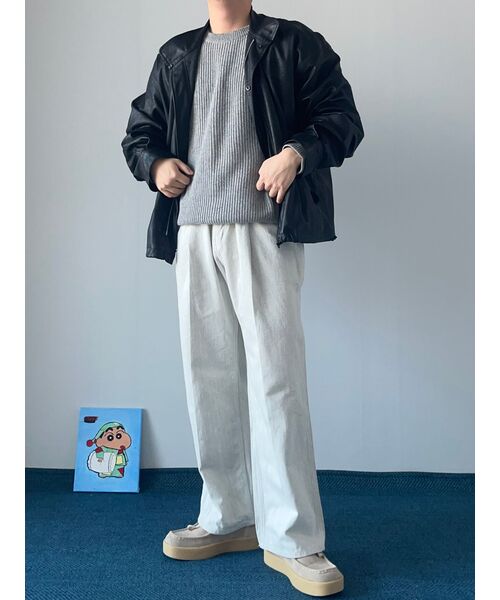 TAKEASY(テイクイージー)の「ラムスウールクルーネックオーバーニット(グレー)(ニット/セーター・メンズ・その他・MEDIUM/LARGE/SMALL)」の16枚目の写真