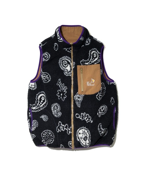 セール】ボア × ナイロン リバーシブルベスト（その他アウター）｜go