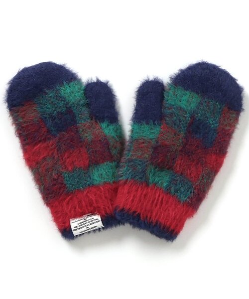 BREEZE（ブリーズ）の「シャギーチェックミトン（手袋・キッズ・イエロー/レッド・95/120/140）」の6枚目の写真