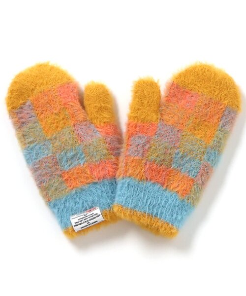 BREEZE（ブリーズ）の「シャギーチェックミトン（手袋・キッズ・イエロー/レッド・95/120/140）」の7枚目の写真