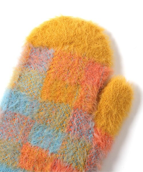 BREEZE（ブリーズ）の「シャギーチェックミトン（手袋・キッズ・イエロー/レッド・95/120/140）」の10枚目の写真