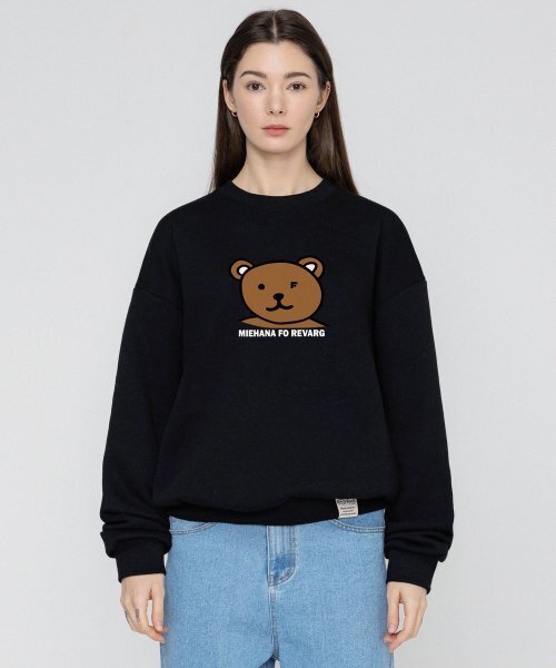 GRAVER（グレーバー）の「[ユニセックス]OF ビッグベアマンツーマン_ブラック（スウェット・レディース・ブラック・LARGE/SMALL/MEDIUM）」の3枚目の写真