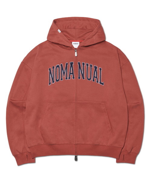 NOMANUAL(NOMANUAL)の「B.A HOODED ZIP-UP - BURGUNDY(パーカー・レディース・その他・MEDIUM/LARGE/X-LARGE/SMALL)」の1枚目の写真