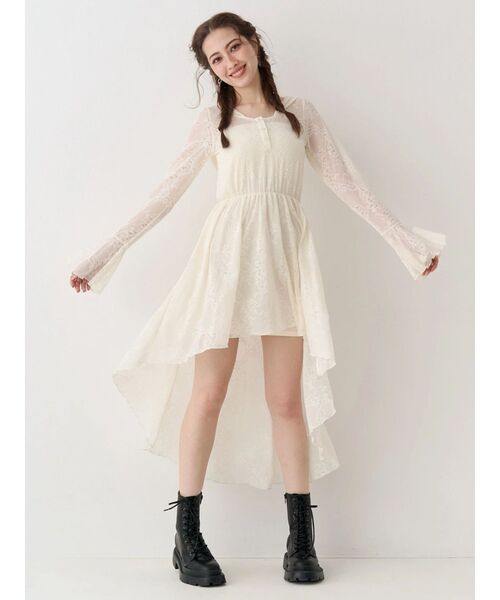 EVRIS（エヴリス）の「レースイレヘムフーディワンピース（ワンピース・レディース・ホワイト/ブラック・FREE）」の22枚目の写真