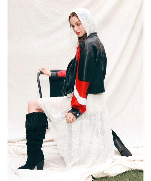 EVRIS（エヴリス）の「レースイレヘムフーディワンピース（ワンピース・レディース・ホワイト/ブラック・FREE）」の15枚目の写真