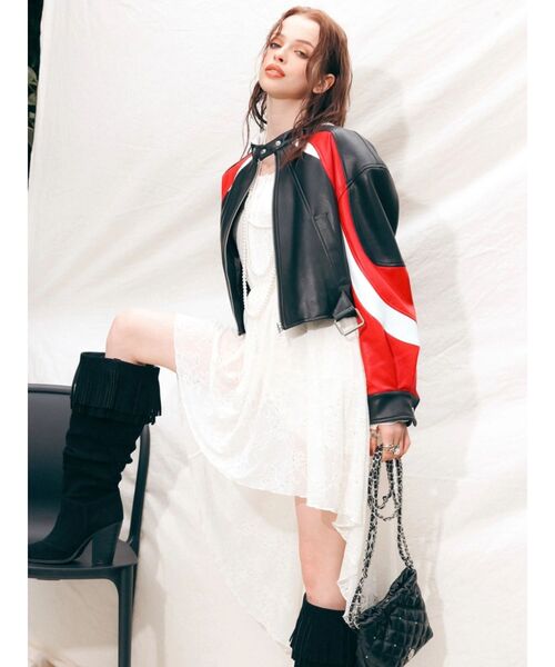 EVRIS（エヴリス）の「レースイレヘムフーディワンピース（ワンピース・レディース・ホワイト/ブラック・FREE）」の16枚目の写真