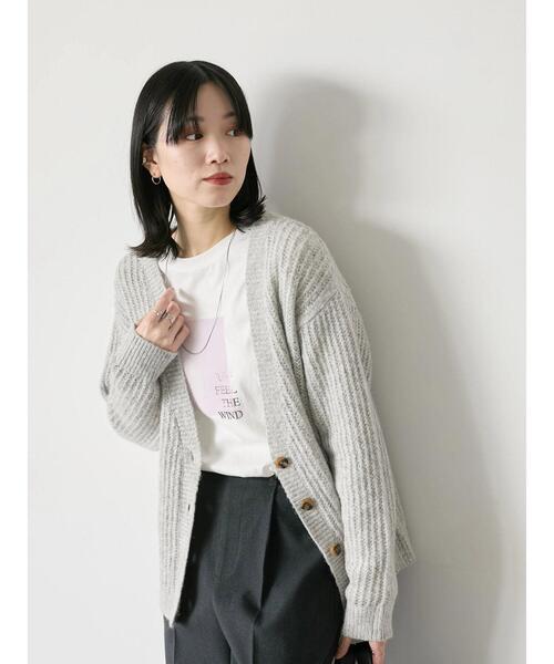 Samansa Mos2 blue（サマンサモスモスブルー）の「ラメニットVネックカーディガン（カーディガン/ボレロ・レディース・ライトベージュ/チャコールグレー/ブルー・F）」の22枚目の写真