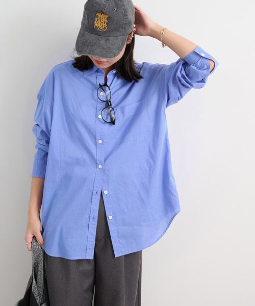 JOURNAL STANDARD relume(ジャーナルスタンダード レリューム)の「《追加2》バイオウォッシュオーバーサイズシャツ(シャツ/ブラウス・レディース・ブルー系その他/ホワイト・FREE)」の1枚目の写真
