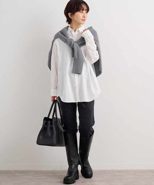 JOURNAL STANDARD relume(ジャーナルスタンダード レリューム)の「《追加2》バイオウォッシュオーバーサイズシャツ(シャツ/ブラウス・レディース・ブルー系その他/ホワイト・FREE)」の3枚目の写真
