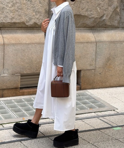 ST.ROONEY(セントルーニー)の「ピンタックティアードシャツワンピース【低身長・小柄女性向け】(ワンピース・レディース・ネイビー/ホワイト/カーキ・XS)」の20枚目の写真