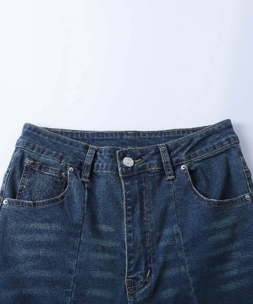 AMELY(エミリー)の「サイドカット リボンデザイン フレアデニム(デニムパンツ・レディース・ライトブルー/ブラック/ブルー・M/L)」の12枚目の写真