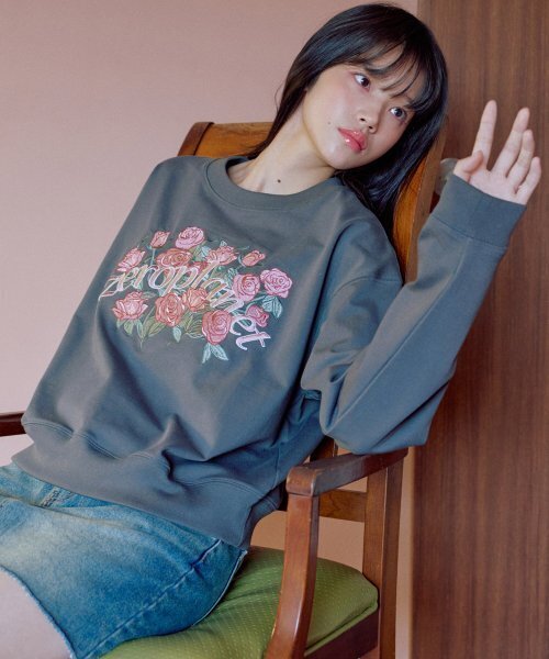 ZEROPLANET（ゼロプラネット）の「ガーデングラフィック刺繍スウェットシャツ [チャコール]（スウェット・レディース・その他・FREE）」の6枚目の写真