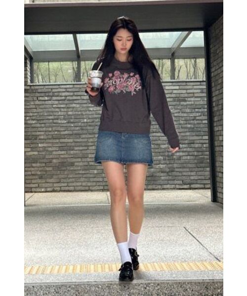 ZEROPLANET（ゼロプラネット）の「ガーデングラフィック刺繍スウェットシャツ [チャコール]（スウェット・レディース・その他・FREE）」の3枚目の写真