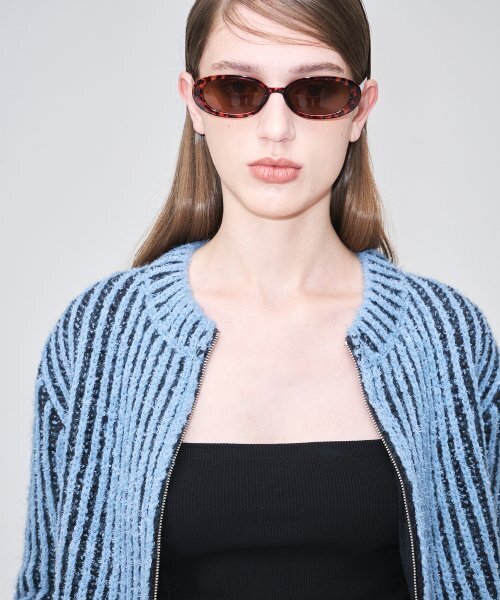 ETMON(エトモン)の「Ribbed Zip-Up Knit Cardigan Sky Blue(カーディガン/ボレロ・レディース・その他・FREE)」の7枚目の写真