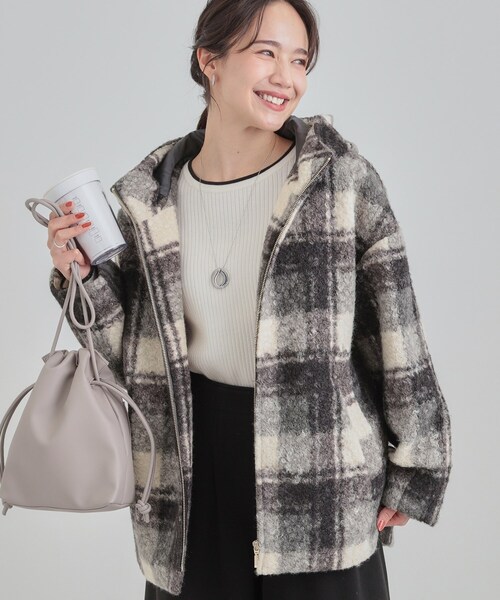 ブークレチェックフードコート（その他アウター）｜SHOO・LA・RUE