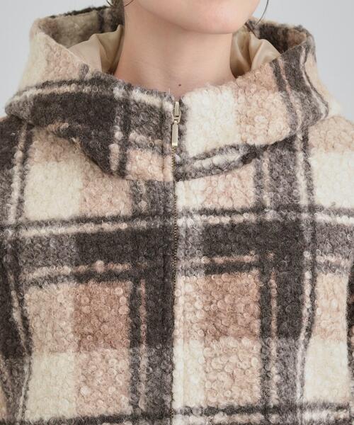 SHOO・LA・RUE（シューラルー）の「ブークレチェックフードコート（その他アウター・レディース・ブラック系1/ダークブラウン系1・01/02/03/04）」の15枚目の写真