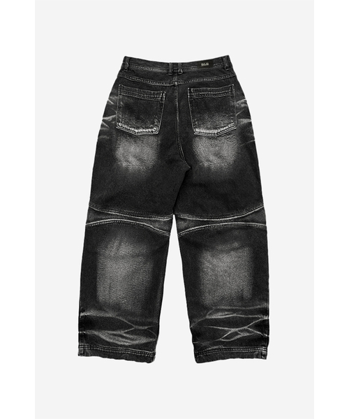 BLR（ビーエルアール）の「Embossed Wave Washing Wide Denim Pants Black（デニムパンツ・メンズ・ブラック・SMALL/MEDIUM/LARGE/X-SMALL）」の20枚目の写真