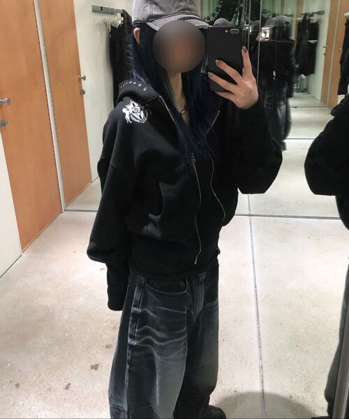 BLR（ビーエルアール）の「Embossed Wave Washing Wide Denim Pants Black（デニムパンツ・メンズ・ブラック・SMALL/MEDIUM/LARGE/X-SMALL）」の22枚目の写真