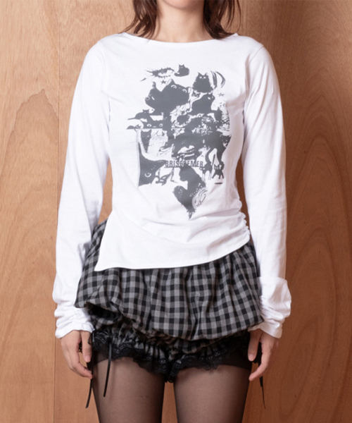 DAMP(ドントアスクマイプラン)の「キャッツボートネックシャーリングロングスリーブ(Tシャツ/カットソー・レディース・その他・FREE)」の2枚目の写真