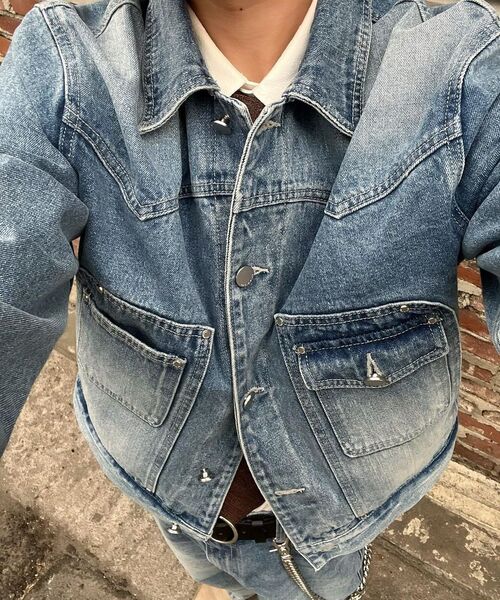 UNGIMMICK(アンジミック)の「WESTERN DENIM TRUCKER JACKET (BLUE)(デニムジャケット・メンズ・その他・SMALL/MEDIUM/LARGE)」の4枚目の写真