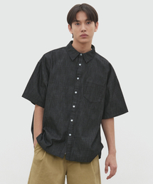 DECET（デケト）の「Over Denim Short Shirts DCSH004Black（シャツ/ブラウス）」
