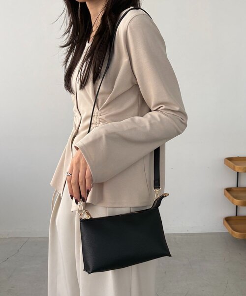 CAPRICIEUX LE'MAGE（カプリシューレマージュ）の「【ミニバッグSET】2SETタックハンドルバッグ（トートバッグ・レディース・ライトベージュ/ブラック/ブラウン・FREE）」の6枚目の写真