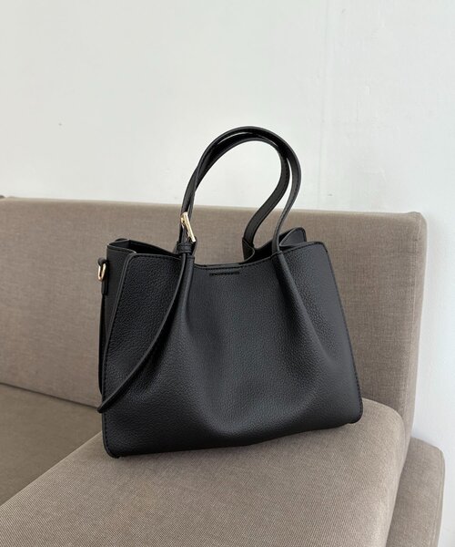 CAPRICIEUX LE'MAGE（カプリシューレマージュ）の「【ミニバッグSET】2SETタックハンドルバッグ（トートバッグ・レディース・ライトベージュ/ブラック/ブラウン・FREE）」の8枚目の写真