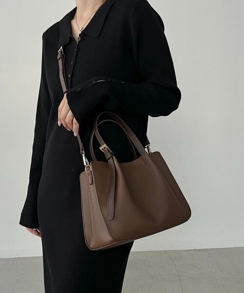 CAPRICIEUX LE'MAGE（カプリシューレマージュ）の「【ミニバッグSET】2SETタックハンドルバッグ（トートバッグ・レディース・ライトベージュ/ブラック/ブラウン・FREE）」の17枚目の写真